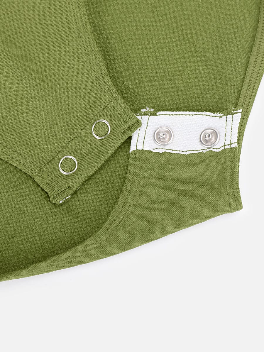 Body de control de cintura y busto con cuello de diamante sin costuras