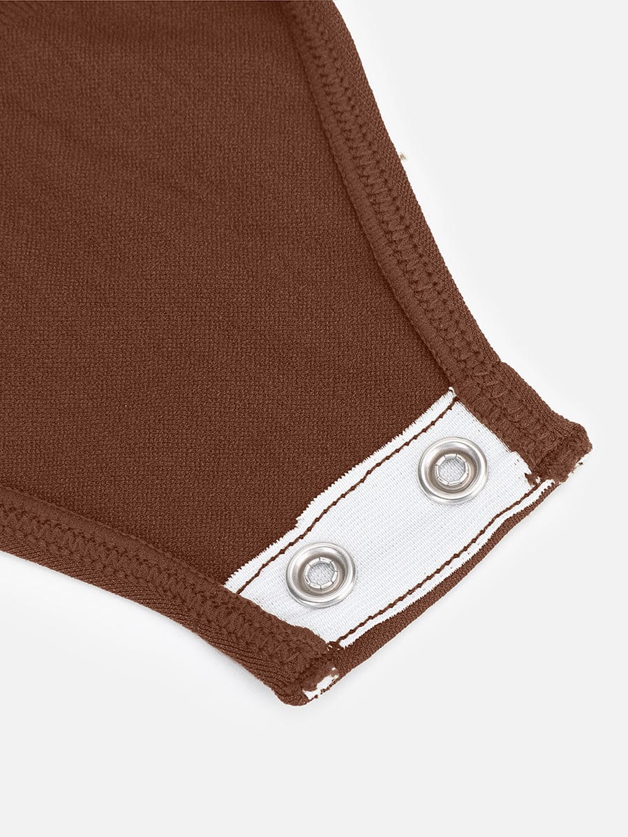 Body de control de cintura y busto con cuello de diamante sin costuras