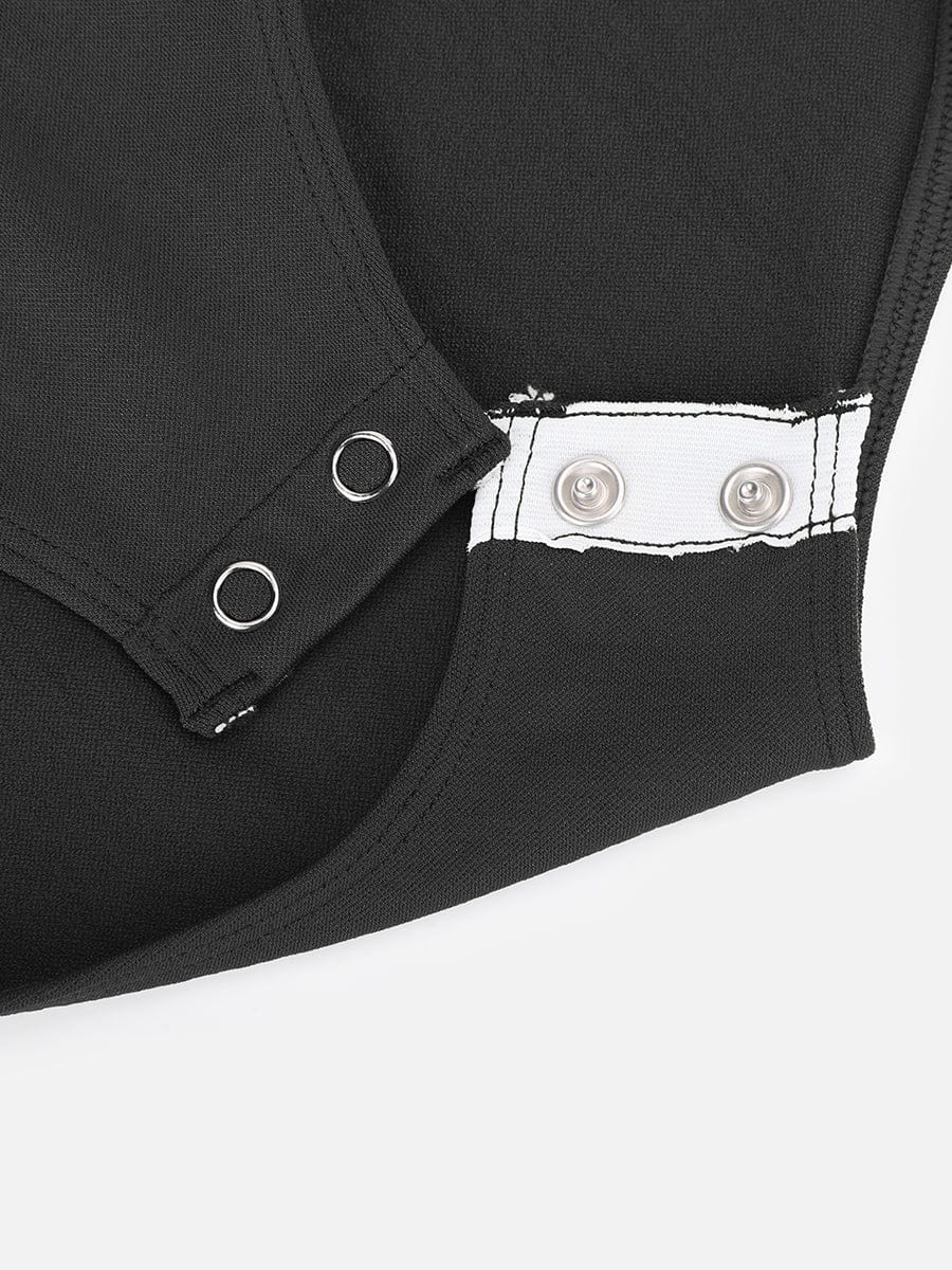 Body de control de cintura y busto con cuello de diamante sin costuras