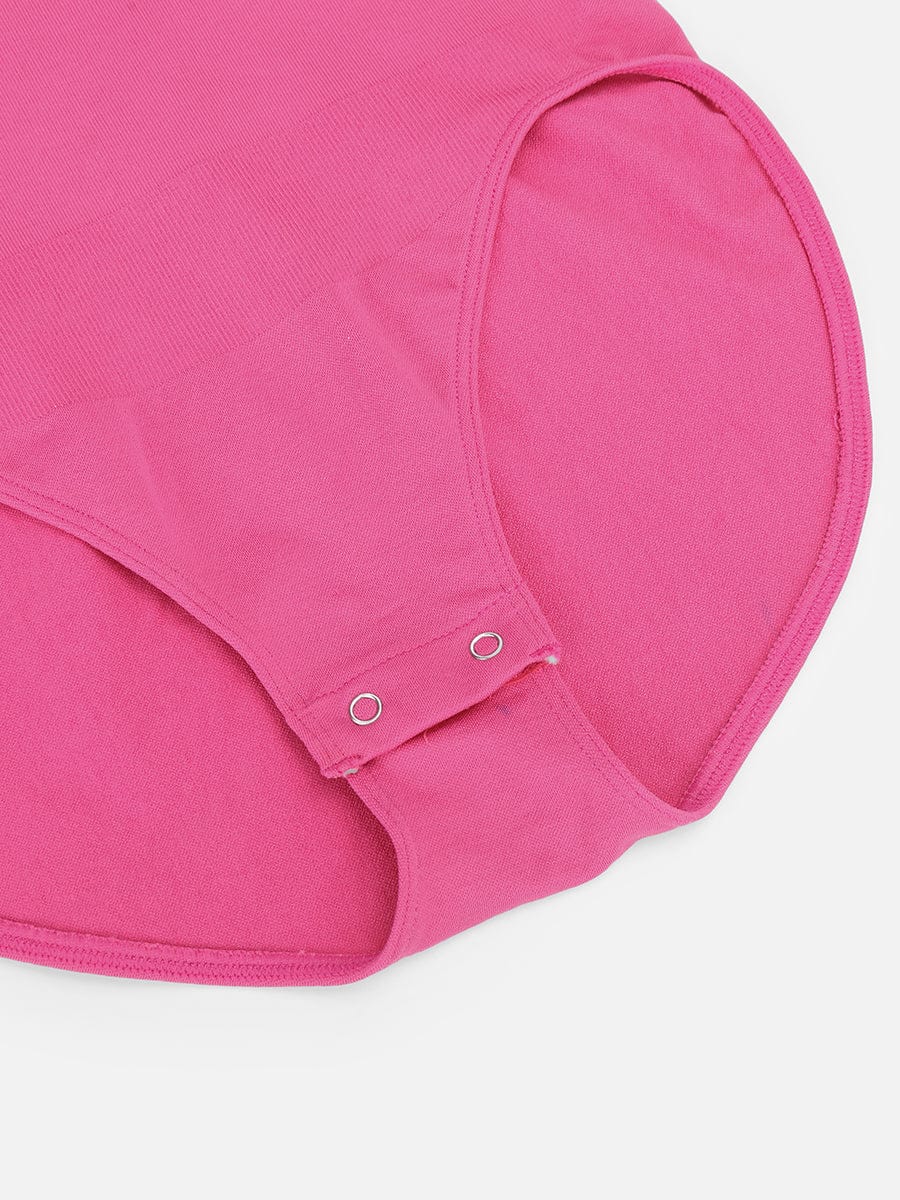 Body de control de cintura y busto con cuello de diamante sin costuras