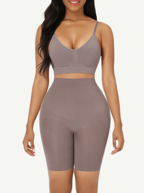 pantalones cortos moldeadores de cintura alta sin costuras para realzar los glúteos.