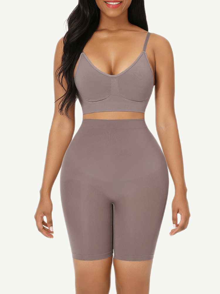 pantalones cortos moldeadores de cintura alta sin costuras para realzar los glúteos.