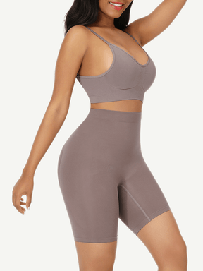 pantalones cortos moldeadores de cintura alta sin costuras para realzar los glúteos.