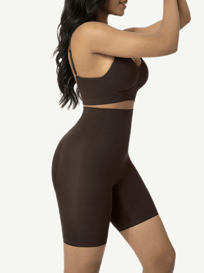 pantalones cortos moldeadores de cintura alta sin costuras para realzar los glúteos.