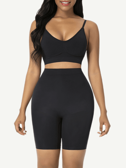 pantalones cortos moldeadores de cintura alta sin costuras para realzar los glúteos.
