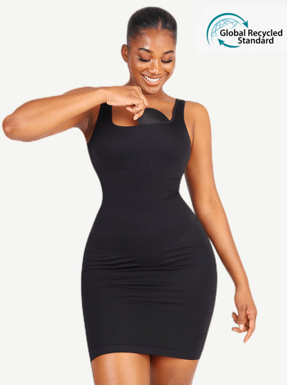 Vestido moldeador de escote cuadrado ecológico sin costuras