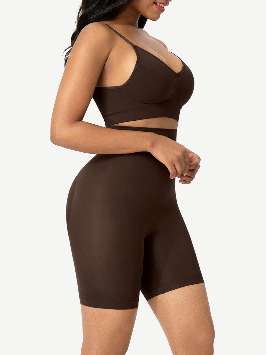 pantalones cortos moldeadores de cintura alta sin costuras para realzar los glúteos.