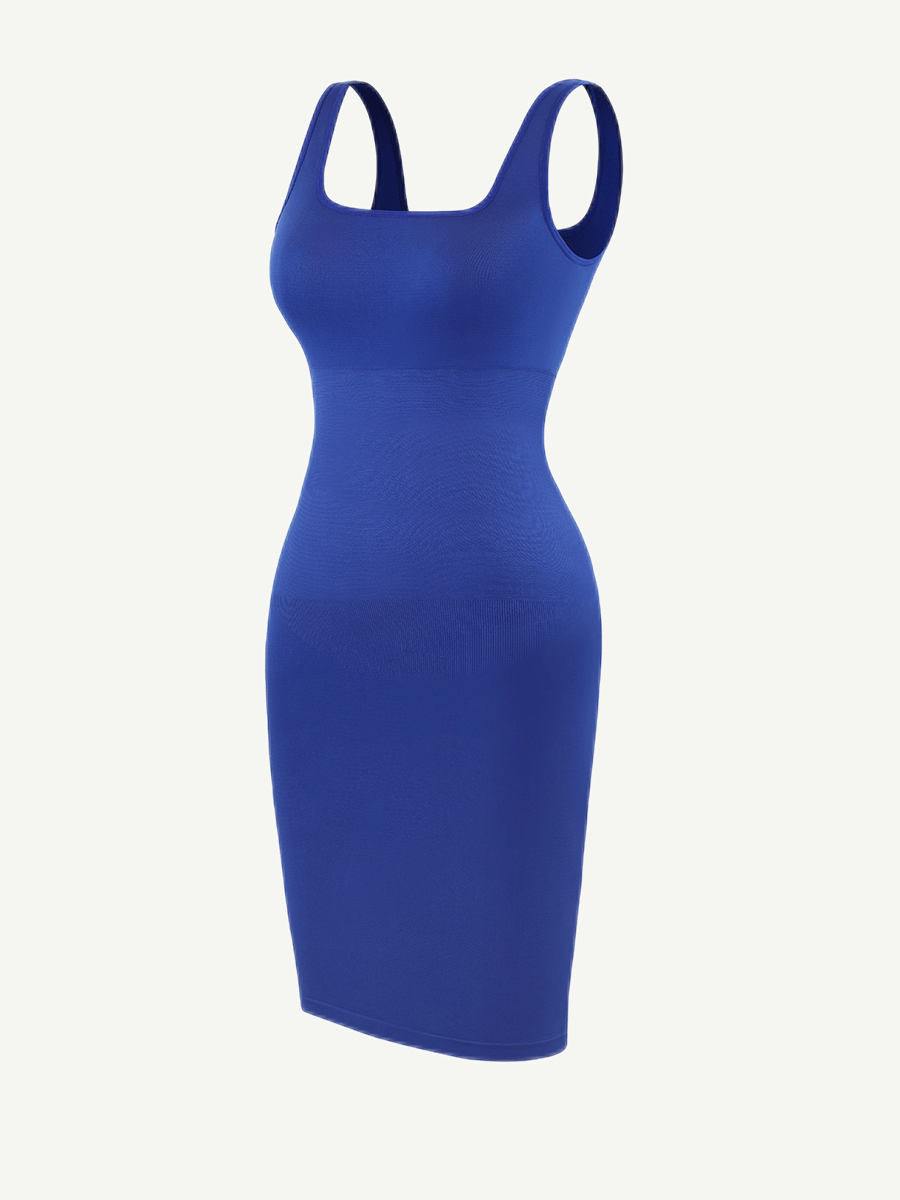 Vestido moldeador de escote cuadrado ecológico sin costuras