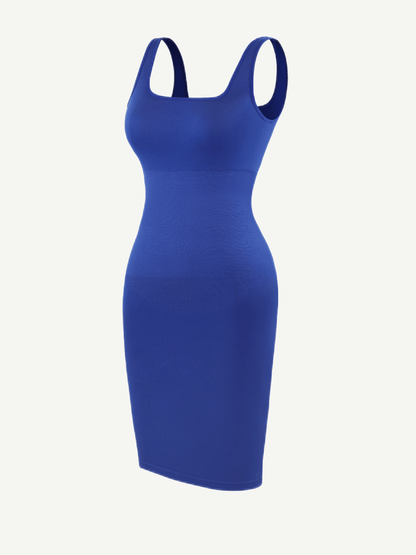 Vestido moldeador de escote cuadrado ecológico sin costuras