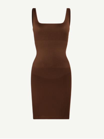 Vestido moldeador de escote cuadrado ecológico sin costuras