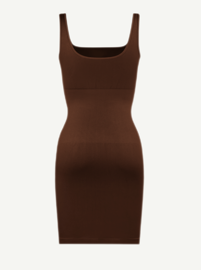 Vestido moldeador de escote cuadrado ecológico sin costuras