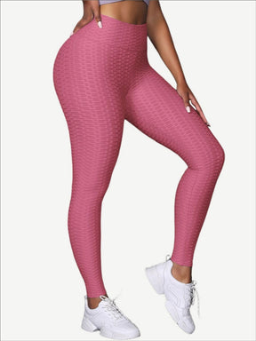 Leggings de yoga de color liso para mujer, transpirables, suaves y de cintura alta, deportivos