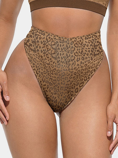 Braguitas antibacterianas con control de abdomen y estampado de leopardo