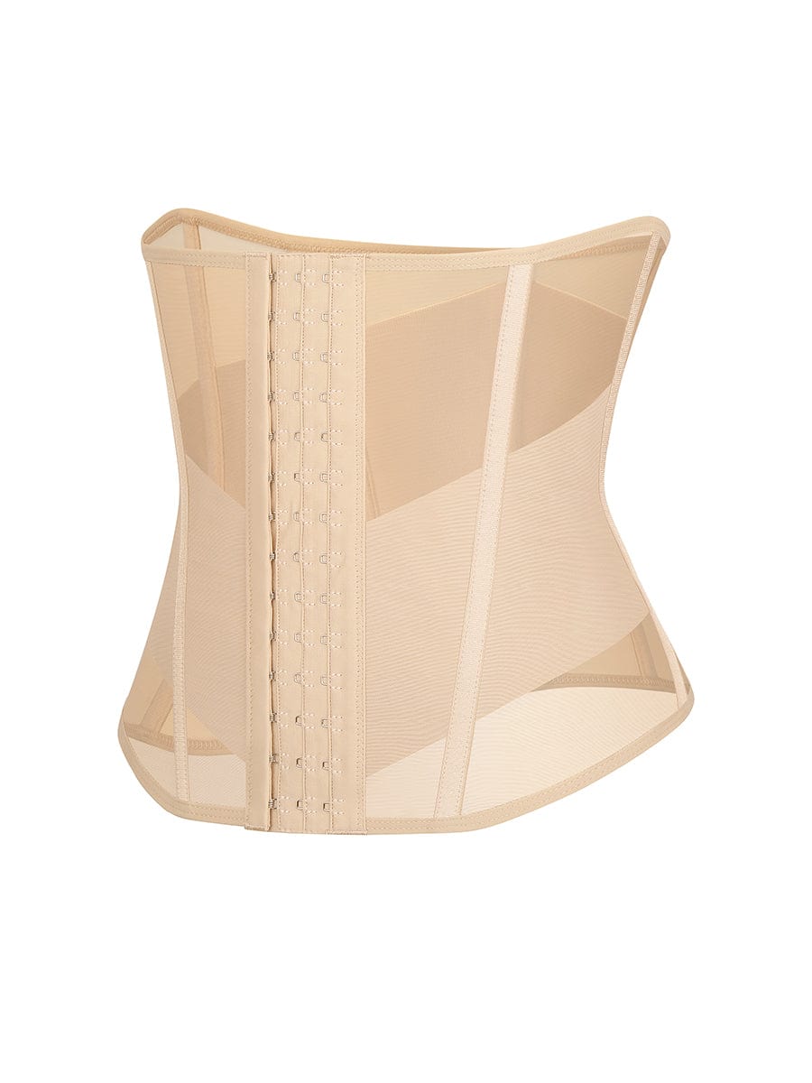 Faja moldeadora de cintura y abdomen de malla transpirable con 7 huesos de acero