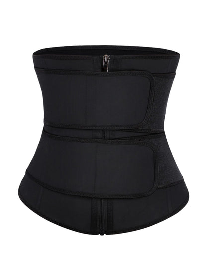 Faja moldeadora de cintura de látex de talla grande, con doble cinturón y 7 varillas de acero y clips integrados en el interior.