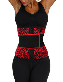 Faja reductora de neopreno con diseño de leopardo y 7 huesos de acero