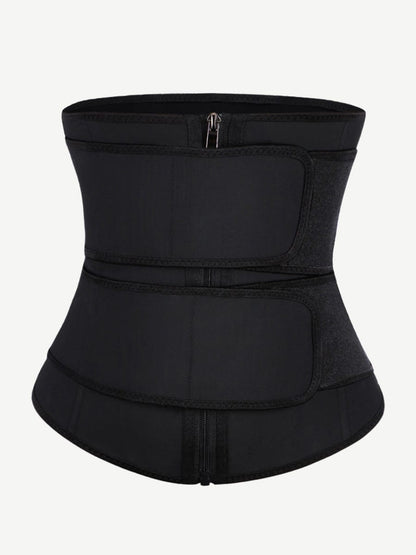 Faja moldeadora de cintura de látex de talla grande, con doble cinturón y 7 varillas de acero y clips integrados en el interior.