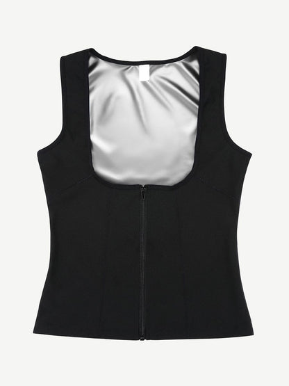 Chaleco azul con cremallera, talla grande, para una postura correcta