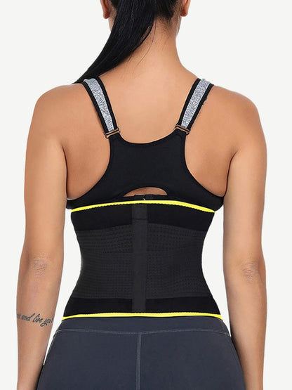 Faja reductora de cintura con hueso desmontable, color amarillo, talla grande, diseño meticuloso