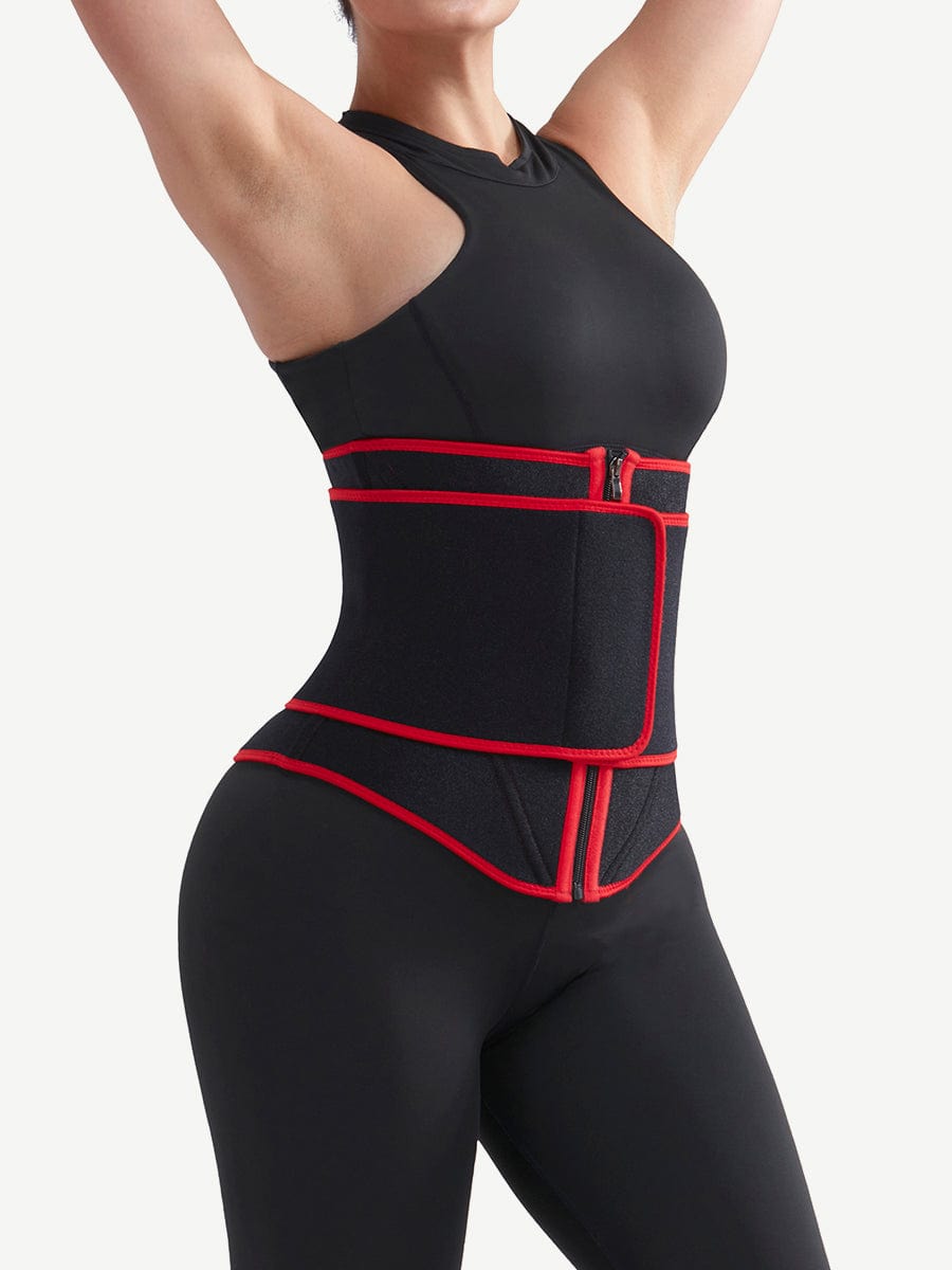 Faja moldeadora de cintura de neopreno negro con 10 varillas de acero, color negro