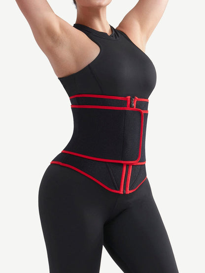 Faja moldeadora de cintura de neopreno negro con 10 varillas de acero, color negro
