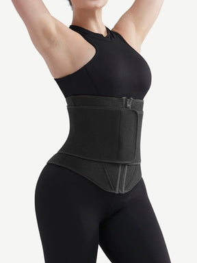 Faja moldeadora de cintura de neopreno negro con 10 varillas de acero, color negro
