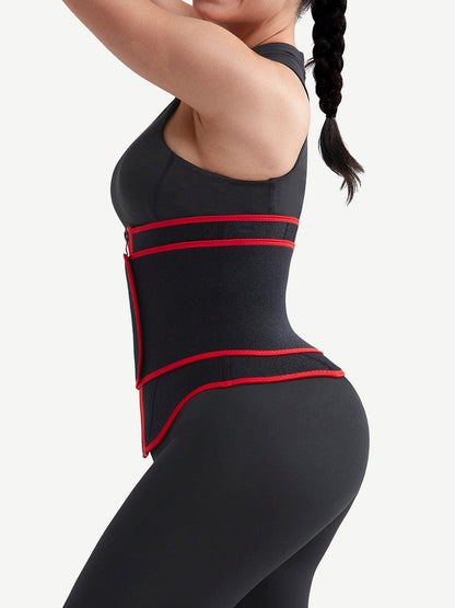 Faja moldeadora de cintura de neopreno negro con 10 varillas de acero, color negro