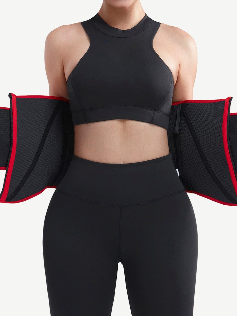 Faja moldeadora de cintura de neopreno negro con 10 varillas de acero, color negro