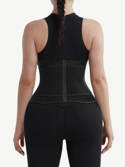 Faja moldeadora de cintura de neopreno negro con 10 varillas de acero, color negro