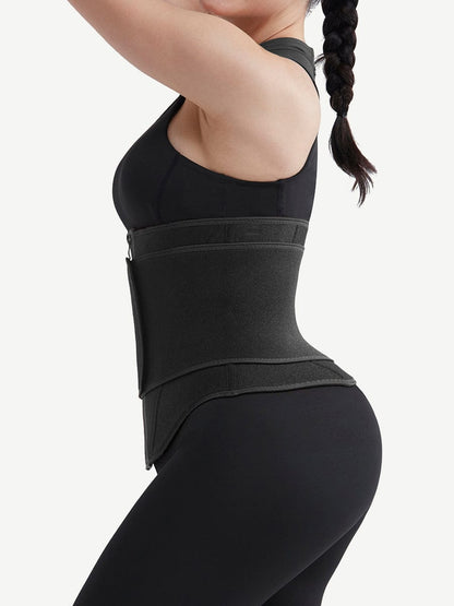 Faja moldeadora de cintura de neopreno negro con 10 varillas de acero, color negro