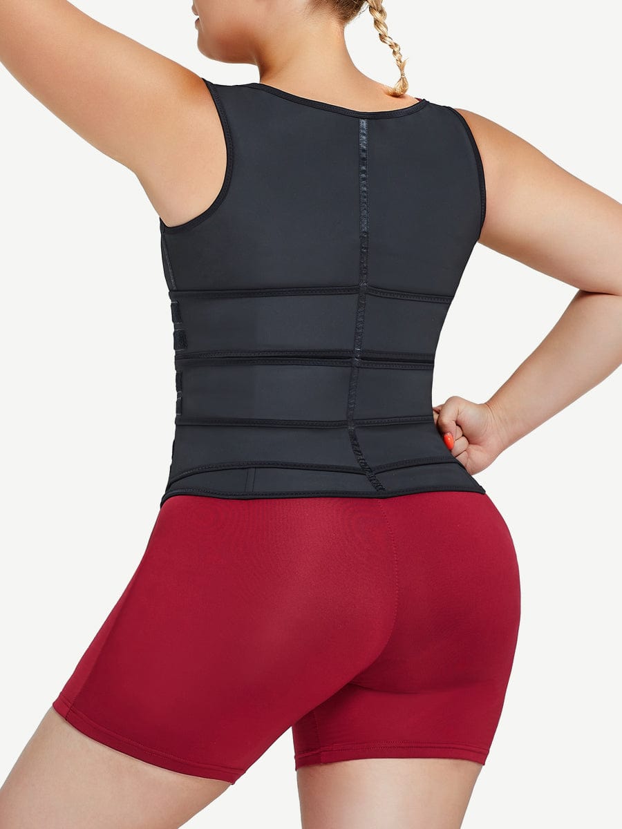 Chaleco moldeador de cintura de látex negro práctico , tres cinturones, moldeador básico, marca tu propio entrenador de cintura.