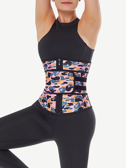Cinturón moldeador de cintura de látex con estampado de camuflaje,  quemador de grasa