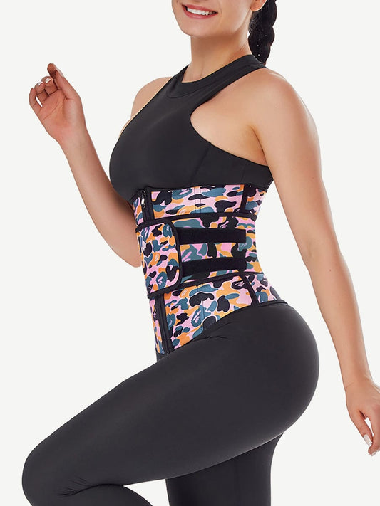 Cinturón moldeador de cintura de látex con estampado de camuflaje,  quemador de grasa