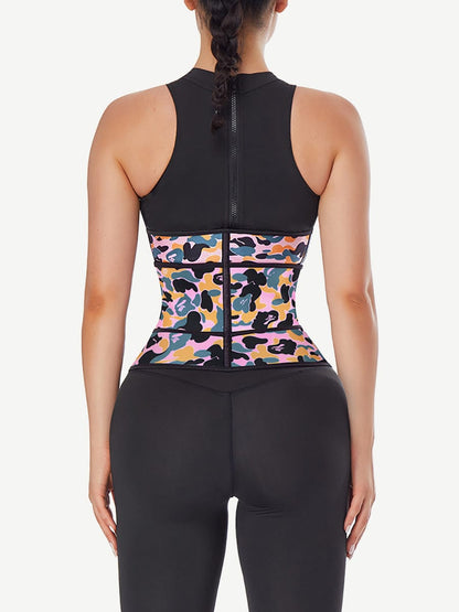 Cinturón moldeador de cintura de látex con estampado de camuflaje,  quemador de grasa