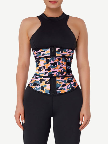 Cinturón moldeador de cintura de látex con estampado de camuflaje,  quemador de grasa