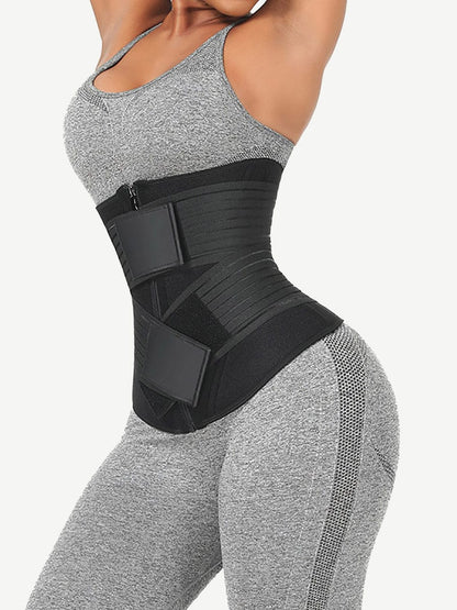 Faja moldeadora de cintura larga transpirable de neopreno con doble banda elástica