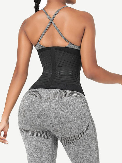 Faja moldeadora de cintura larga transpirable de neopreno con doble banda elástica