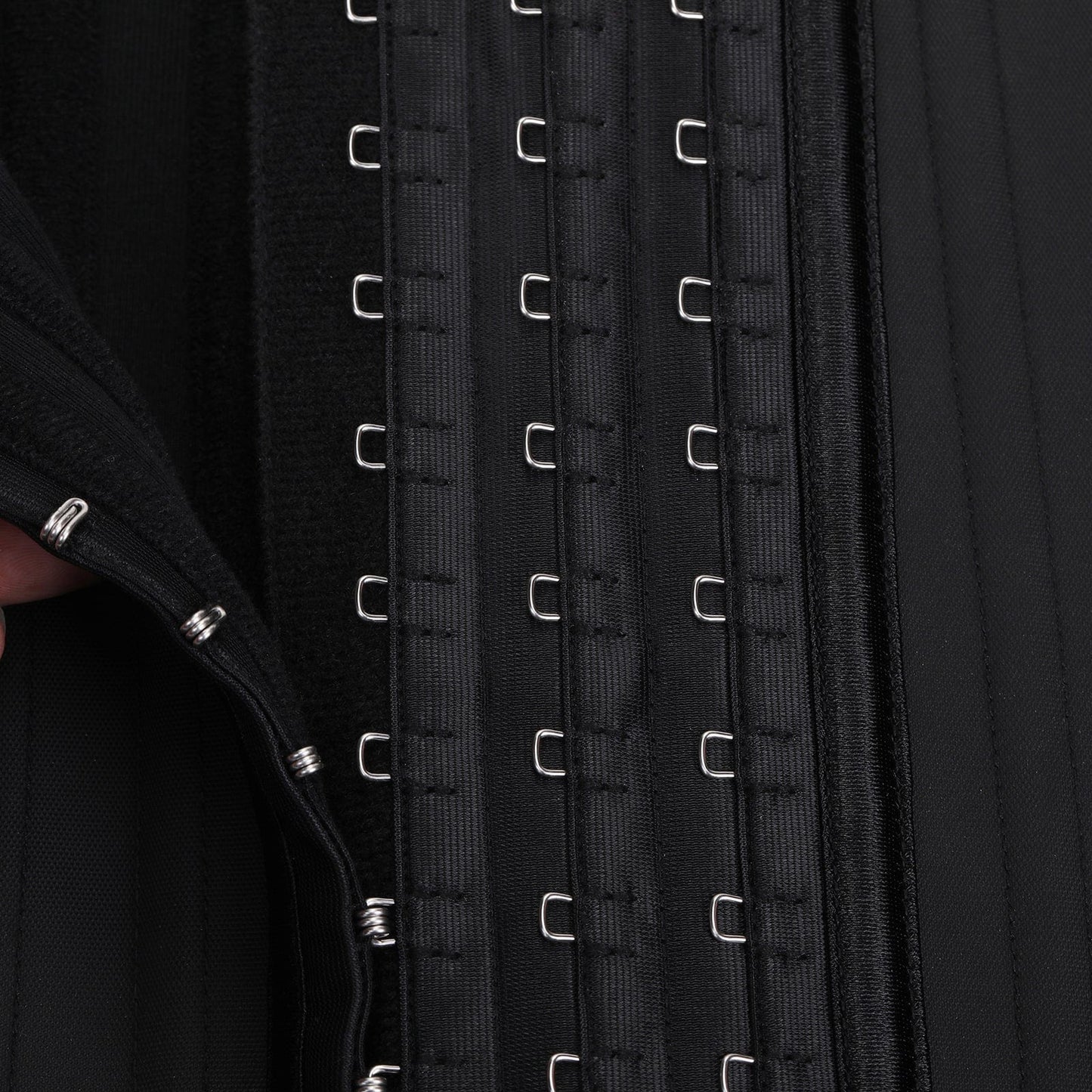 Corsé de entrenamiento de cintura de látex negro,  con 25 varillas de acero.