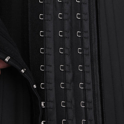 Corsé de entrenamiento de cintura de látex negro,  con 25 varillas de acero.