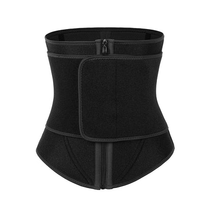 Faja moldeadora de cintura de neopreno negro con 10 varillas de acero, color negro