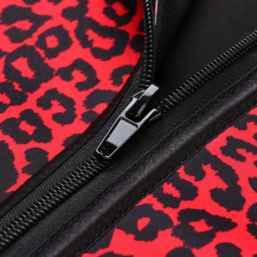 Cinturón de neopreno ventilado con estampado de leopardo, talla grande, de compresión media.