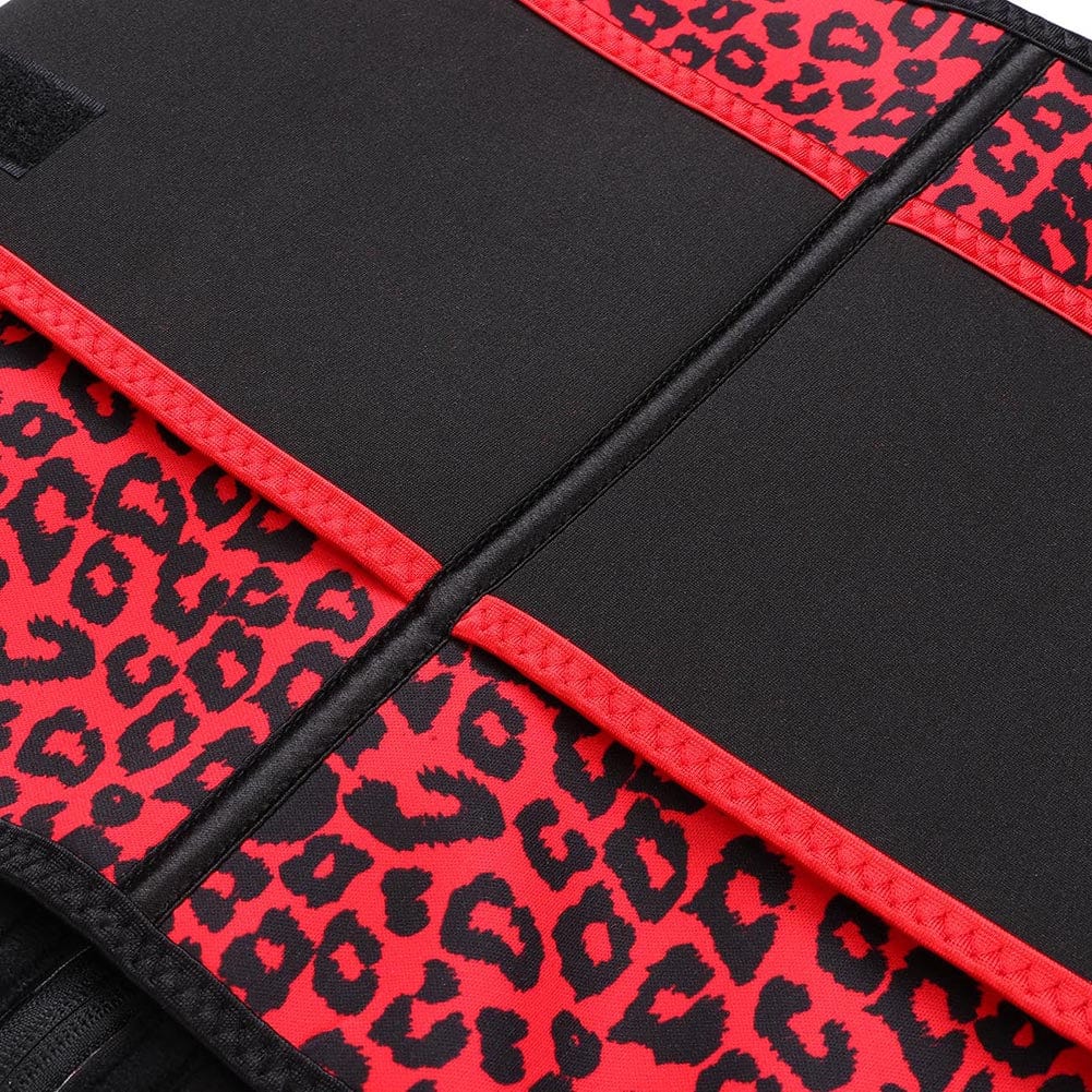 Cinturón de neopreno ventilado con estampado de leopardo, talla grande, de compresión media.