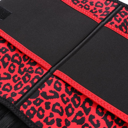 Cinturón de neopreno ventilado con estampado de leopardo, talla grande, de compresión media.