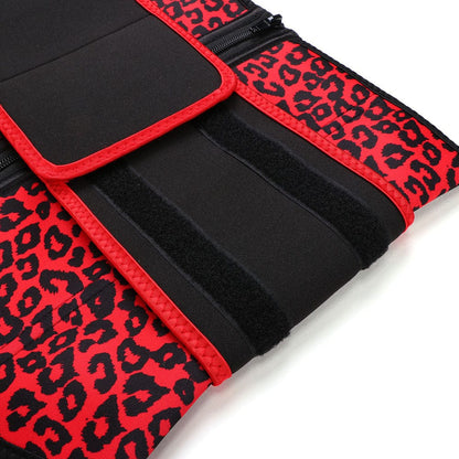 Cinturón de neopreno ventilado con estampado de leopardo, talla grande, de compresión media.
