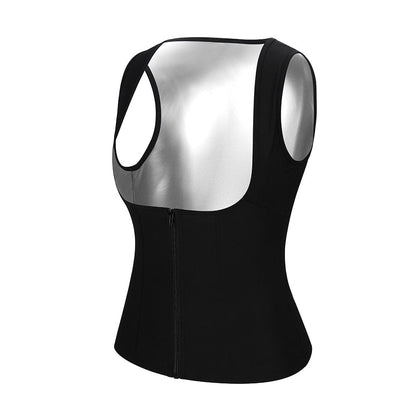 Chaleco azul con cremallera, talla grande, para una postura correcta