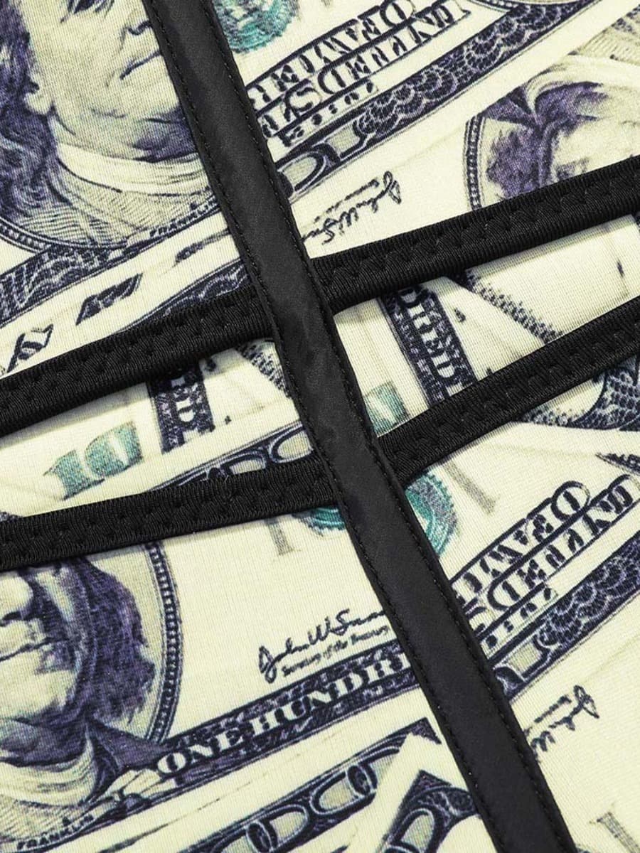 Faja moldeadora de cintura de látex con doble cinturón, diseño de dólar