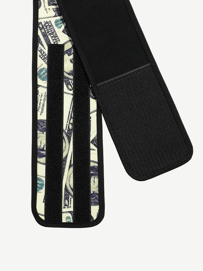 Faja moldeadora de cintura de látex con doble cinturón, diseño de dólar