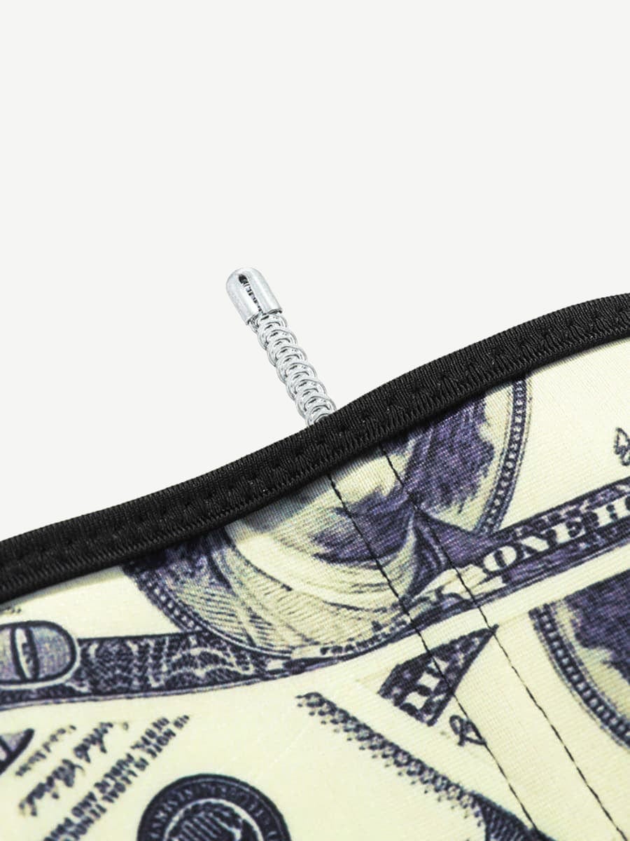 Faja moldeadora de cintura de látex con doble cinturón, diseño de dólar