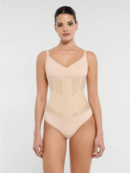 Faja moldeadora de cintura y abdomen de malla transpirable con 7 huesos de acero