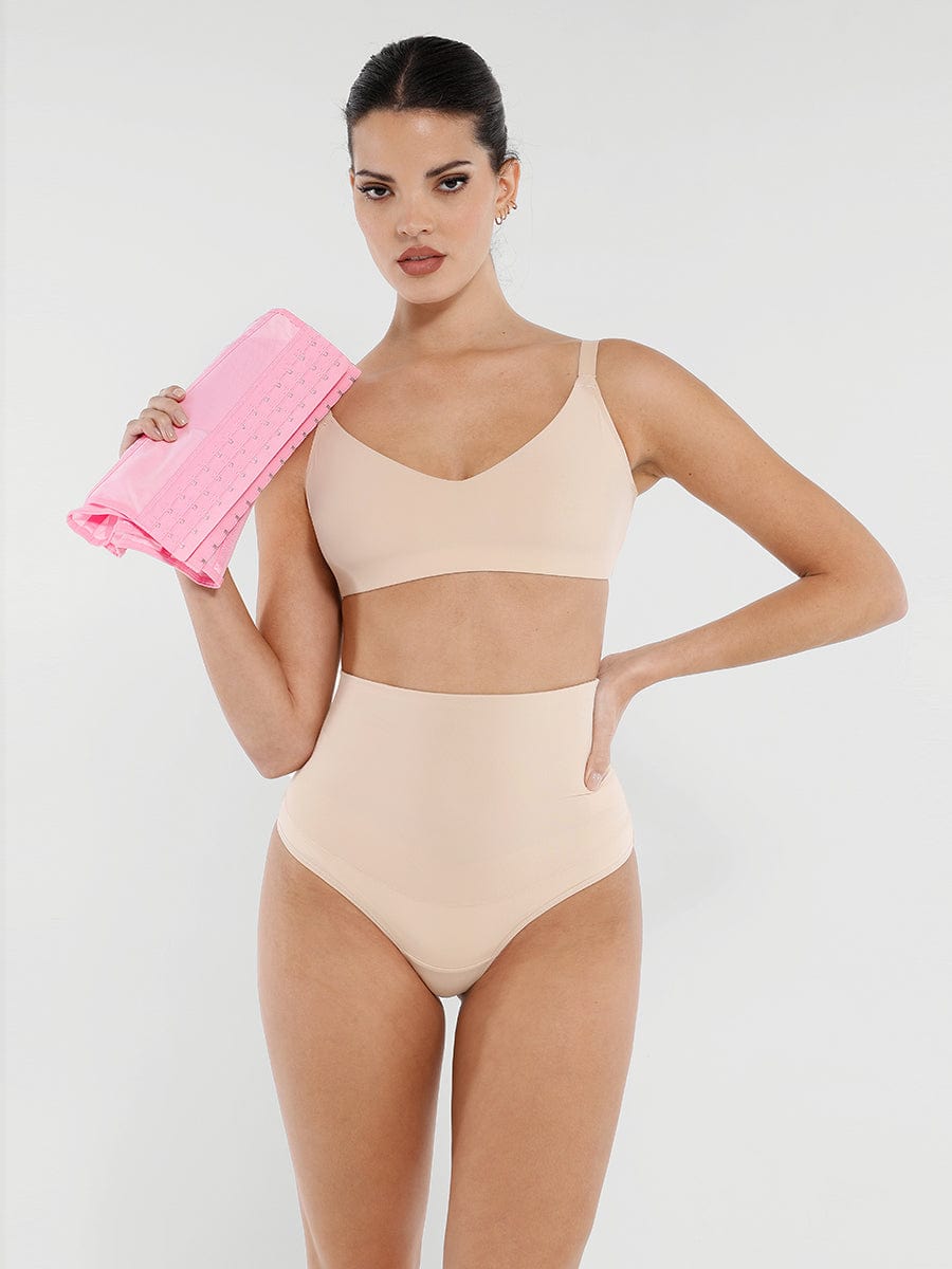 Faja moldeadora de cintura y abdomen de malla transpirable con 7 huesos de acero